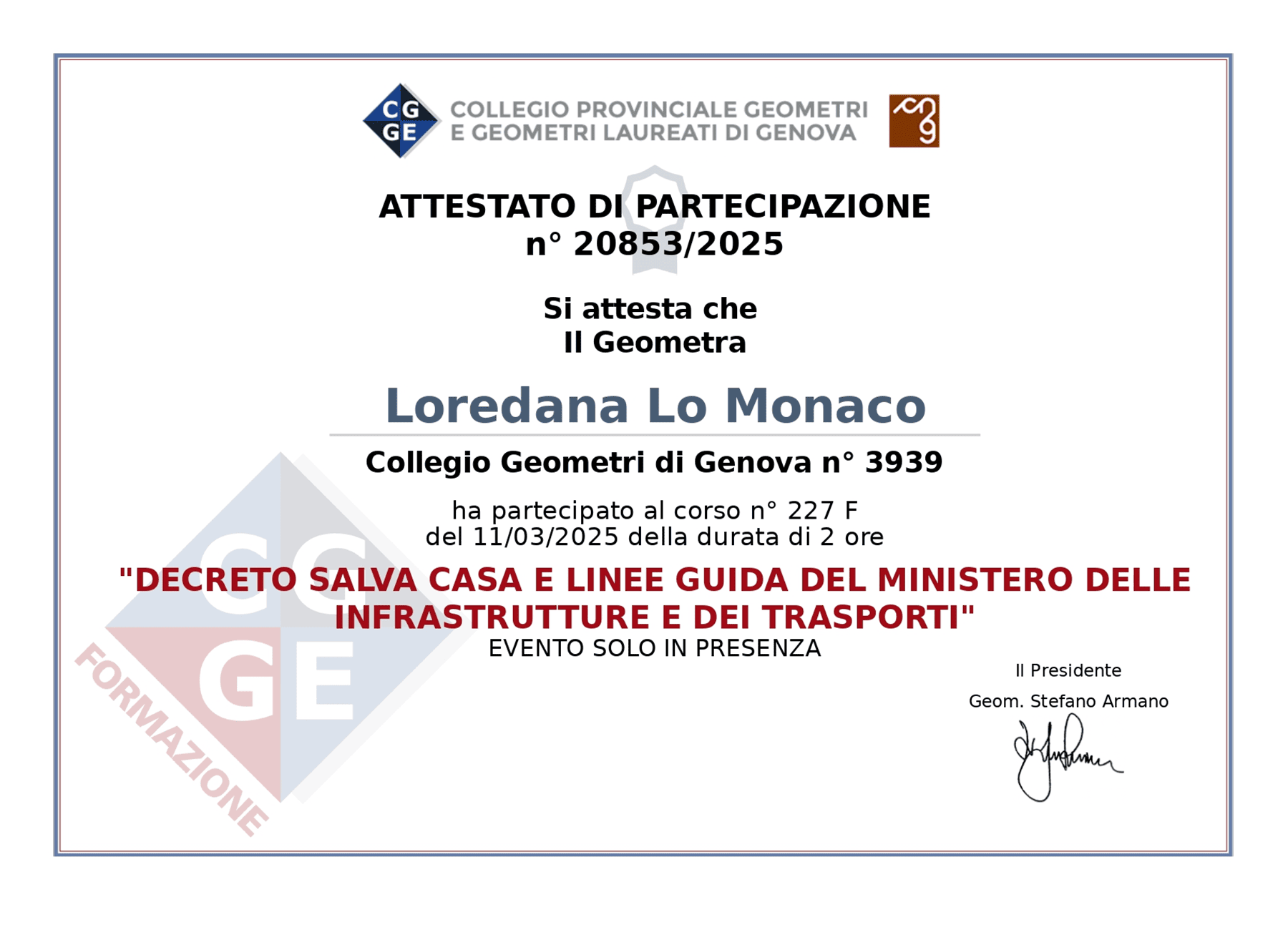 aggiornamento decreto salva casa - Geometra Loredana Lo Monaco - Genova